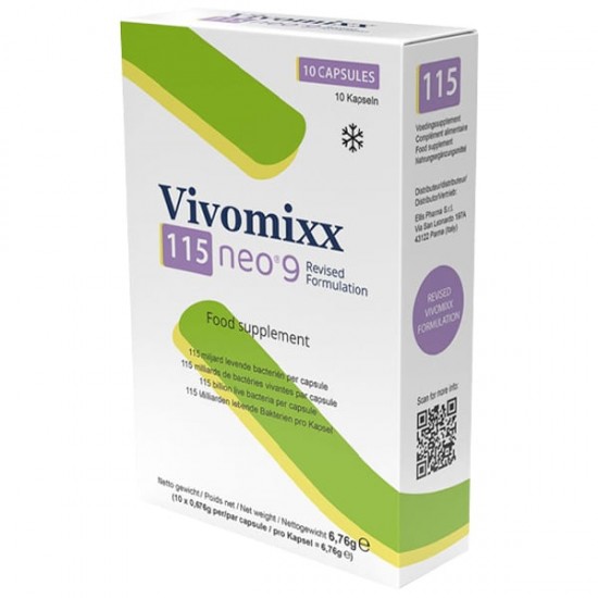 Vivomixx 115 neo® 9, 10caps Προβιοτικά 10sachets (Προϊόντα Ψυγείου Κατά τους Θερινούς Μήνες Αποστέλονται με Δική σας Ευθύνη Λόγω Πιθανής Αλλοίωσης τους και δεν Επιστρέφονται) 