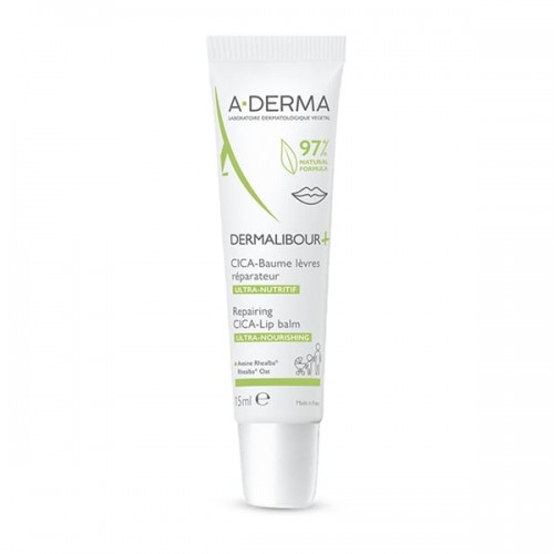 A-Derma Dermalibour+ Repairing Cica-Lip Balm Βάλσαμο Χειλιών για Σκασμένα & Ξηρά Χείλη 15ml