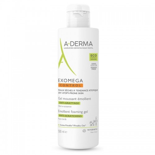 A-Derma Exomega Control Emollient Foaming Gel Anti-Scratching, Μαλακτικό Αφρίζον Ζελ Κατά του Κνησμού 500ml A-Derma Exomega Control Emollient Foaming Gel Anti-Scratching, Μαλακτικό Αφρίζον Ζελ Κατά του Κνησμού 500ml