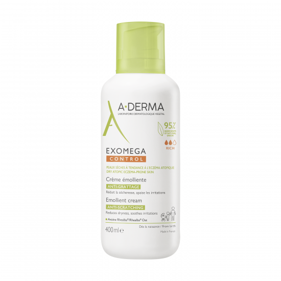 A-Derma Exomega Control Crème Emolliente, Μαλακτική Κρέμα για Ατοπικό και Πολύ Ξηρό Δέρμα 400ml
