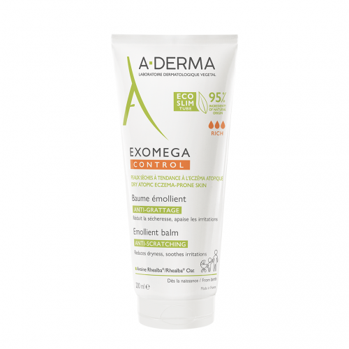 A-Derma Exomega Control Baume Emollient 200ml. Μαλακτική Φροντίδα για το Ατοπικό Δέρμα 