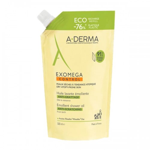 A-Derma Exomega Control Emollient Shower Oil Anti-Scratching, Ελαιώδες Καθαριστικό για Ατοπικό Δέρμα 500ml A-Derma Exomega Control Emollient Shower Oil Anti-Scratching, Ελαιώδες Καθαριστικό για Ατοπικό Δέρμα 500ml