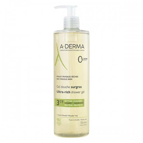 A-Derma Gel Douche Surgras Τζελ Καθαρισμού Για Πρόσωπο & Σώμα Για Ξηρές Επιδερμίδες 750ml A-Derma Gel Douche Surgras Τζελ Καθαρισμού Για Πρόσωπο & Σώμα Για Ξηρές Επιδερμίδες 750ml