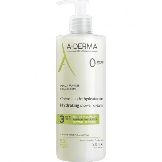 A-Derma Hydrating Ενυδατικό Kρεμώδες Kαθαριστικό για Σώμα & Πρόσωπο, 500ml A-Derma Hydrating Ενυδατικό Kρεμώδες Kαθαριστικό για Σώμα & Πρόσωπο, 500ml