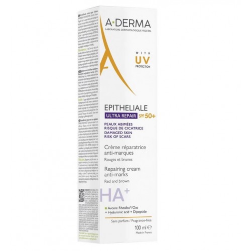 A-Derma Epitheliale ΗΑ+ Ultra Repairing SPF50+  Προστατευτική & Επανορθωτική Κρέμα  Κατά τω σημαδιών 100ml