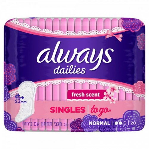 Always Dailies To Go Normal Fresh Σερβιετάκια για Καθημερινή Χρήση 20 τεμάχια