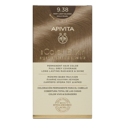 Apivita Βαφή Μαλλιών My Color Elixir Ξανθό Πολύ Ανοιχτό Μελί Περλέ No 9.38