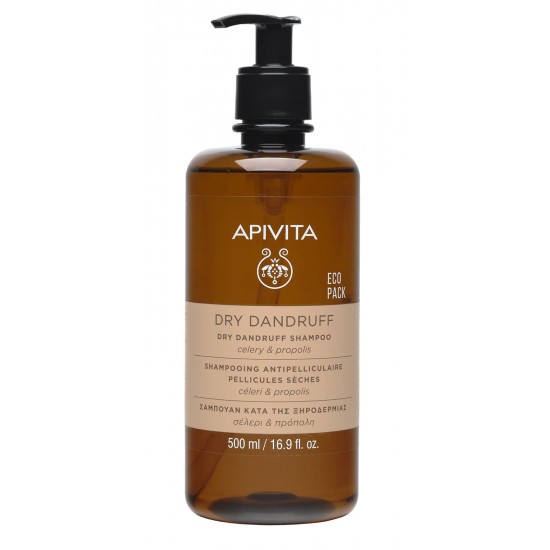 Apivita Shampoo Dry Dandruff, Eco Pack Σαμπουάν Κατά της Ξηροδερμίας, Σέλερι & Πρόπολη 500ml