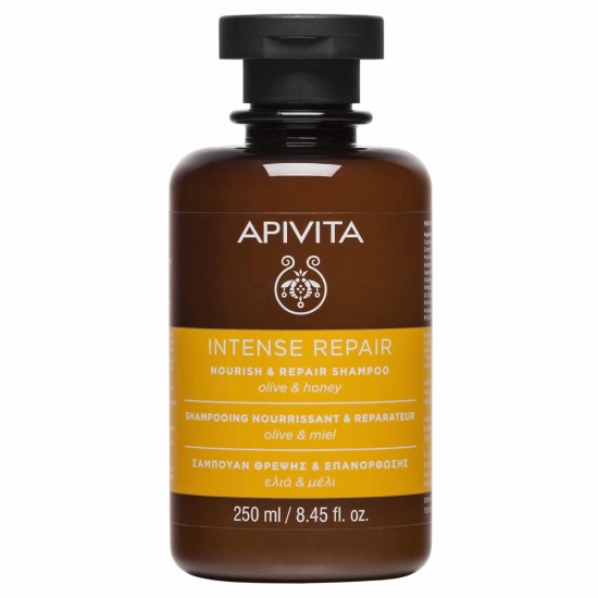 Apivita Shampoo Intense Repair, Σαμπουάν Θρέψης & Επανόρθωσης με Ελιά & Μέλι 250ml