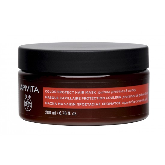 Apivita Color Protect, Μάσκα Μαλλιών Προστασίας Χρώματος με Πρωτεΐνες Κινόα & Μέλι 200ml