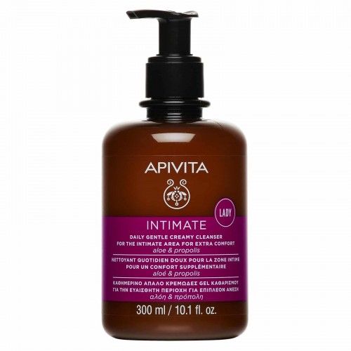 Apivita Intimate Lady, Καθημερινό Απαλό Κρεμώδες Καθαριστικό για την Ευαίσθητη Περιοχή για Επιπλέον Άνεση 300ml Apivita Intimate Lady, Καθημερινό Απαλό Κρεμώδες Καθαριστικό για την Ευαίσθητη Περιοχή για Επιπλέον Άνεση 300ml