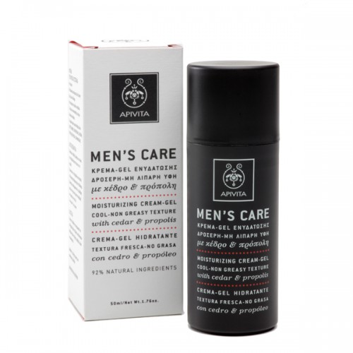 Apivita Men's Care, Κρέμα-Gel Ενυδάτωσης Με Δροσερή Μη Λιπαρή Υφή Με Κέδρο & Πρόπολη 50ml