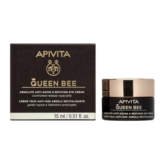 Apivita Queen Bee Eye Cream, Κρέμα Ματιών Απόλυτης Αντιγήρανσης & Αναζωογόνησης 15ml
