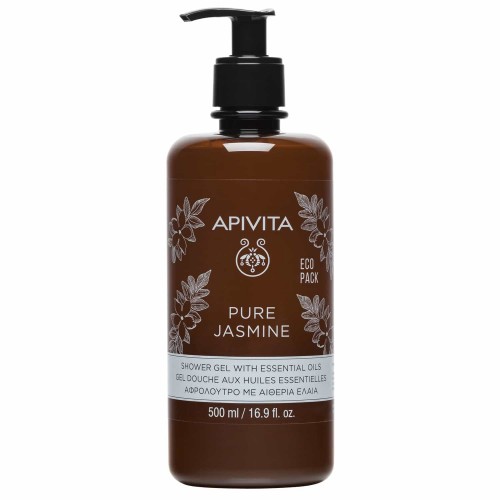 Apivita Shower Gel Pure Jasmine, Eco Pack Αφρόλουτρο Με Αιθέρια Έλαια 500ml Apivita Shower Gel Pure Jasmine, Eco Pack Αφρόλουτρο Με Αιθέρια Έλαια 500ml