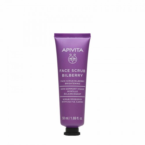 Apivita Face Scrub Bilberry, Κρέμα Απολέπισης για Λάμψη με Μύρτιλλο 50ml