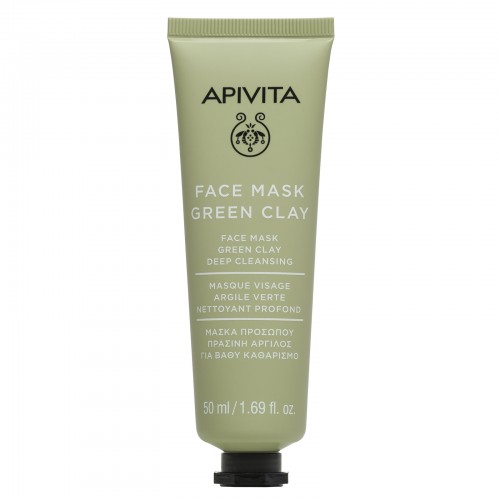 Apivita Green Clay Face Mask, Μάσκα Για Βαθύ Καθαρισμό με Πράσινη Άργιλο 50ml