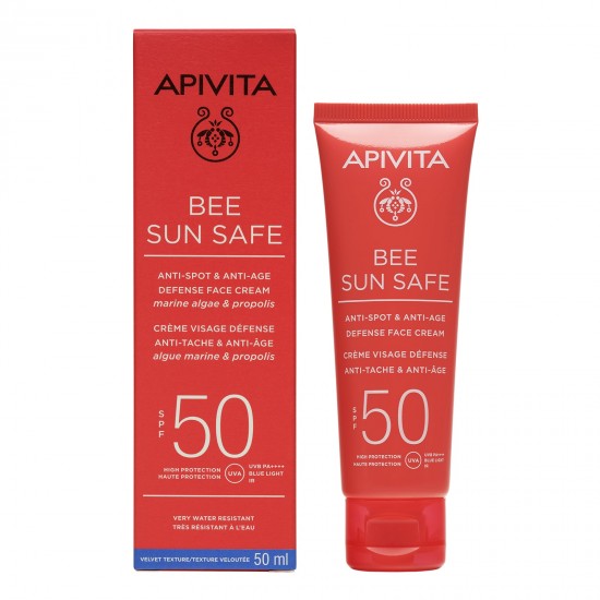 Apivita Bee Sun Safe Anti-Spot & Anti-Age Face Cream SPF50, Αντηλιακή Προσώπου κατά των Πανάδων & των Ρυτίδων 50ml
