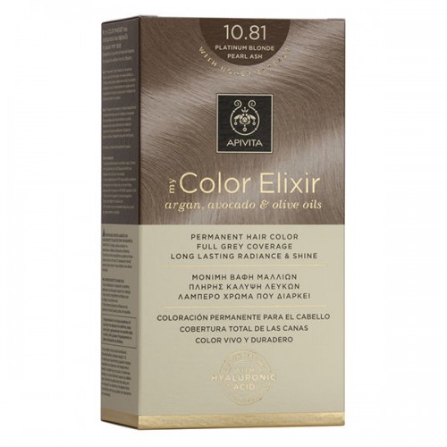 Apivita Βαφή Μαλλιών My Color Elixir Κατάξανθο Περλέ Σαντρε /Platinum Blonde Pearl Ash No 10.81