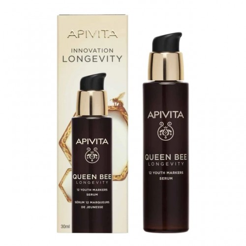 Apivita Queen Bee Longevity Serum Ορός Για Δράση Σε 12 Δείκτες Νεότητας  30ml