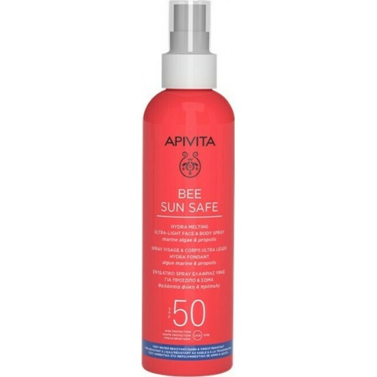 Apivita Bee Sun Safe  Hydra Melting Ultra Light Face & Body Spray SPF50, Ενυδατικό Spray Ελαφριάς Υφής 200ml