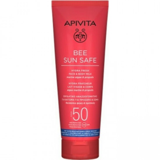 Apivita Bee Sun Safe Hydra Fresh Face & Body Milk SPF50, Ενυδατικό Αντηλιακό Γαλάκτωμα για Πρόσωπο & Σώμα 200ml
