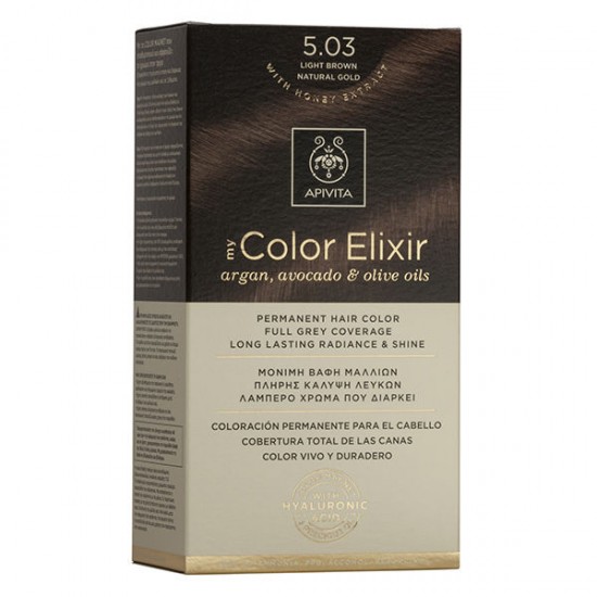 Apivita Βαφή Μαλλιών My Color Elixir Καστανό Ανοιχτό Φυσικό Μελί/ Light Brown Natural Gold No 5.03