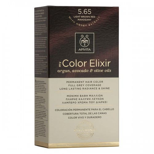 Apivita Βαφή Μαλλιών My Color Elixir Καστανό Ανοιχτό Κόκκινο Μαοινί/Light Brown Red Mahogany No 5.65