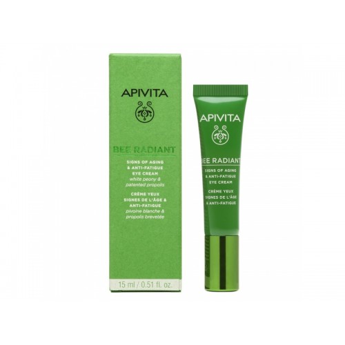 Apivita Bee Radiant Κρέμα Ματιών για Σημάδια Γήρανσης & Ξεκούραστη Όψη με Λευκή Παιώνια & Πρόπολη 15 ml