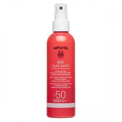 Apivita Bee Sun Safe Hydra Melting Ultra Light Face & Body Spray SPF50, Ενυδατικό Spray Ελαφριάς Υφής 200ml Apivita Bee Sun Safe Hydra Melting Ultra Light Face & Body Spray SPF50, Ενυδατικό Spray Ελαφριάς Υφής 200ml