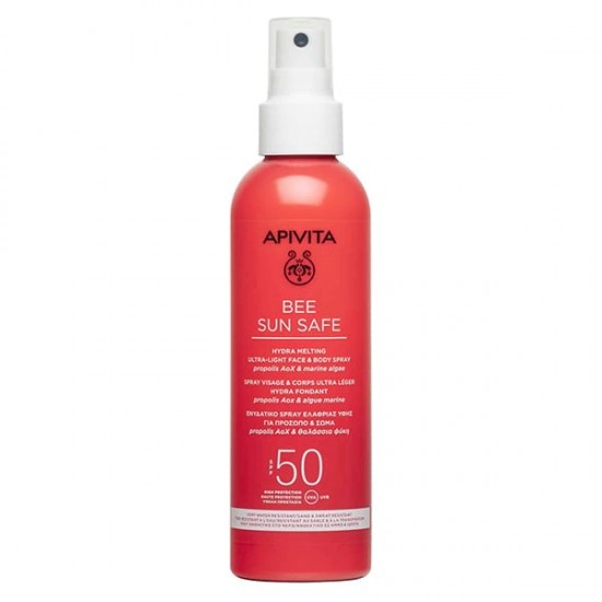Apivita Bee Sun Safe Hydra Melting Ultra Light Face & Body Spray SPF50, Ενυδατικό Spray Ελαφριάς Υφής 200ml Apivita Bee Sun Safe Hydra Melting Ultra Light Face & Body Spray SPF50, Ενυδατικό Spray Ελαφριάς Υφής 200ml