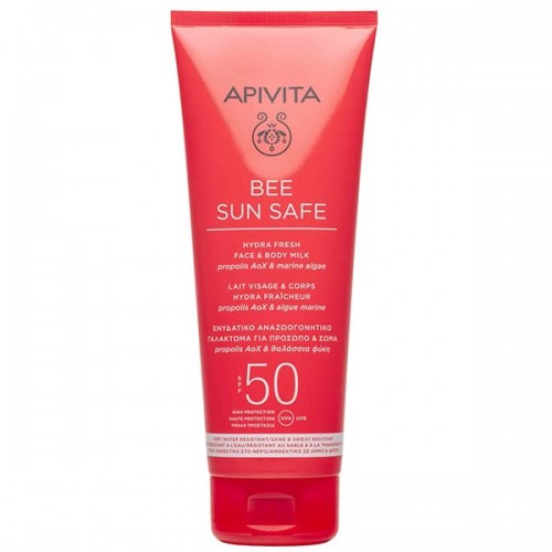 Apivita Bee Sun Safe Hydra Fresh Face & Body Milk SPF50, Ενυδατικό Αντηλιακό Γαλάκτωμα για Πρόσωπο & Σώμα 200ml