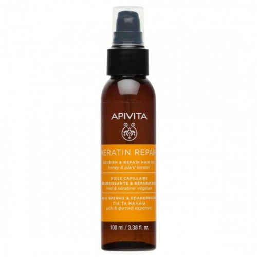 Apivita Keratin Repair Nourish & Repair Hair Oil Λάδι Θρέψης & Επανόρθωσης με Μέλι & Φυτική Κερατίνη 100ml Apivita Keratin Repair Nourish & Repair Hair Oil Λάδι Θρέψης & Επανόρθωσης με Μέλι & Φυτική Κερατίνη 100ml
