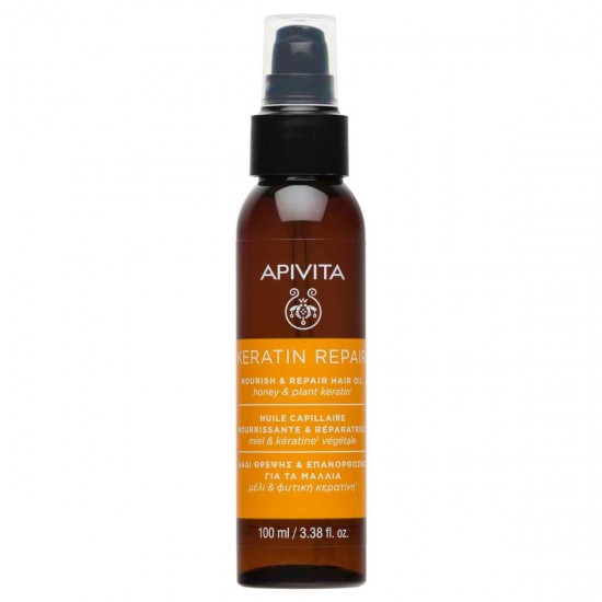 Apivita Keratin Repair Nourish & Repair Hair Oil Λάδι Θρέψης & Επανόρθωσης με Μέλι & Φυτική Κερατίνη 100ml