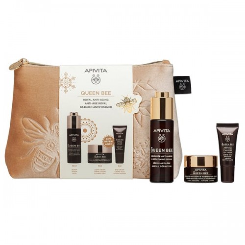 Apivita Promo Queen Bee Routine Ορός  Αντιγήρανσης & Ανόρθωσης 30ml & Δώρο Ελαφριάς Υφής Κρέμα Αντιγήρανσης & Αναγέννησης 15ml & Δώρο Κρέμα Ματιών Αντιγήρανσης & Αναζωογόνησης 5ml