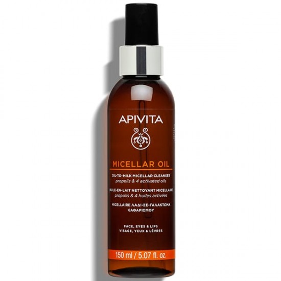 Apivita Micellaire Oil Λάδι Σε Γαλάκτωμα Καθαρισμού για Πρόσωπο, Μάτια & Χείλη 150ml