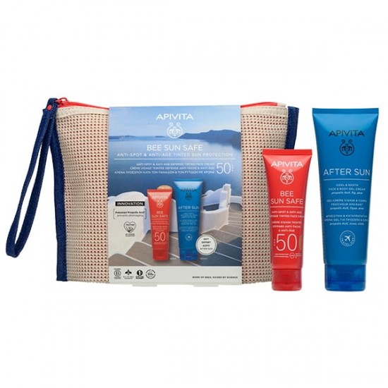 Apivita Promo Bee Sun Safe Anti-Spot & Anti-Age Sun Protection Κρέμα Προσώπου Κατά των Πανάδων & των Ρυτίδων SPF50 με Χρώμα 50ml & Δώρο After Sun Καταπραϋντική Κρέμα-Gel για Πρόσωπο & Σώμα 100ml & Δώρο Νεσεσέρ Apivita Promo Bee Sun Safe Anti-Spot & Anti-Age Sun Protection Κρέμα Προσώπου Κατά των Πανάδων & των Ρυτίδων SPF50 με Χρώμα 50ml & Δώρο After Sun Καταπραϋντική Κρέμα-Gel για Πρόσωπο & Σώμα 100ml & Δώρο Νεσεσέρ