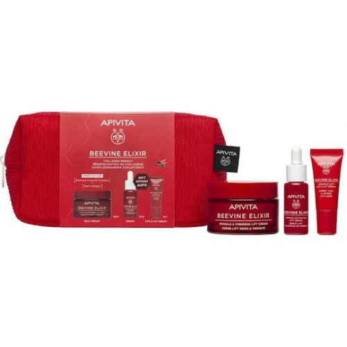 Apivita Promo Pack Beevine Elixir με Αντιρυτιδική Κρέμα για Σύσφιξη & Lifting Πλούσιας Υφής 50ml & Δώρο Ορός Ενεργοποίησης Σύσφιξης & Lifting 10ml Αντιρυτιδική Κρέμα Lifting για τα Μάτια & τα Χείλη 5ml & Νεσεσέρ