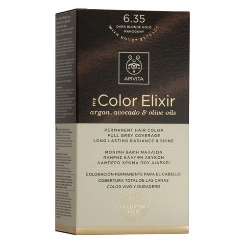 Apivita Βαφή Μαλλιών My Color Elixir Ξανθό Σκούρο Μελί Μαονί/Dark Blonde Gold Mahogany No 6.35