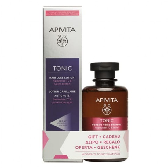 Apivita Tonic Hair Loss Lotion Spray Κατά της Τριχόπτωσης 150ml & Δώρο Apivita Women's Tonic Shampoo 250ml
