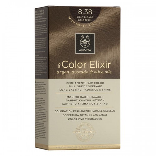Apivita Βαφή Μαλλιών My Color Elixir Ξανθό Ανοιχτο Μελί Περλέ/Light Blonde Gold Pearl No 8.38