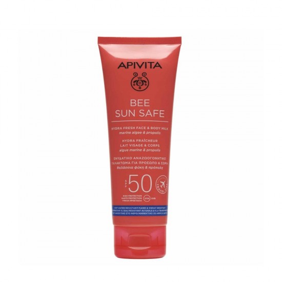 Apivita Bee Sun Safe Hydra Fresh Face & Body Milk SPF50, Ενυδατικό Αντηλιακό Γαλάκτωμα για Πρόσωπο & Σώμα 100ml