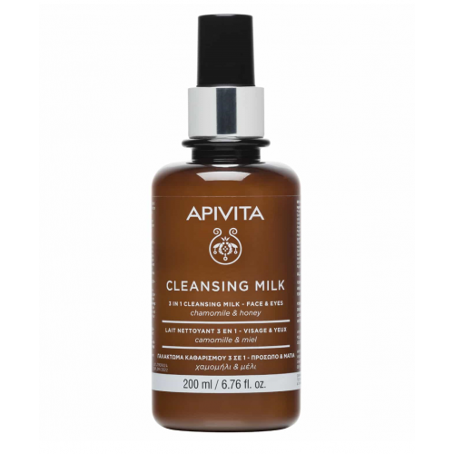 Apivita Cleansing, Γαλάκτωμα 3 σε 1 για Πρόσωπο & Μάτια με Χαμομήλι και Μέλι 200ml