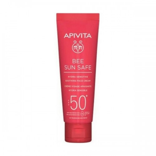 Apivita Bee Sun Safe Hydra Sensitive Face Cream SPF50+, Καταπραϋντική Κρέμα Προσώπου για Ευαίσθητες Επιδερμίδες 50mi