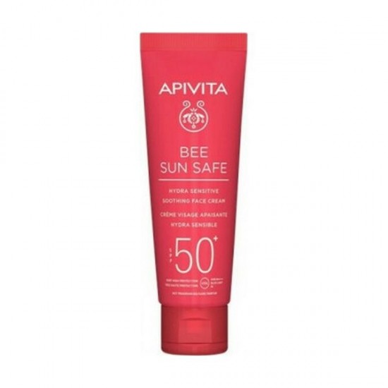 Apivita Bee Sun Safe Hydra Sensitive Face Cream SPF50+, Καταπραϋντική Κρέμα Προσώπου για Ευαίσθητες Επιδερμίδες 50mi