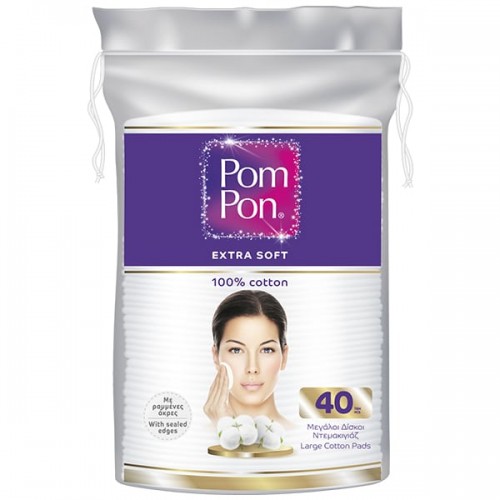 Pom Pon Extra Soft Oβάλ Δίσκοι Ντεμακιγιάζ, 40τεμ Pom Pon Extra Soft Oβάλ Δίσκοι Ντεμακιγιάζ, 40τεμ
