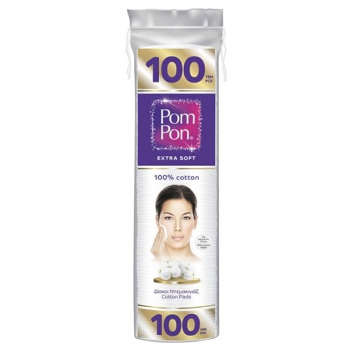 Pom Pon Στρογγυλοί Δίσκοι Ντεμακιγιάζ, 100τεμ Pom Pon Στρογγυλοί Δίσκοι Ντεμακιγιάζ, 100τεμ