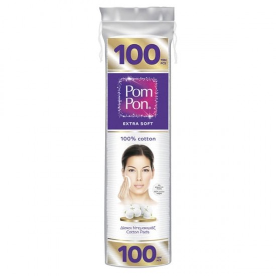 Pom Pon Στρογγυλοί Δίσκοι Ντεμακιγιάζ, 100τεμ Pom Pon Στρογγυλοί Δίσκοι Ντεμακιγιάζ, 100τεμ