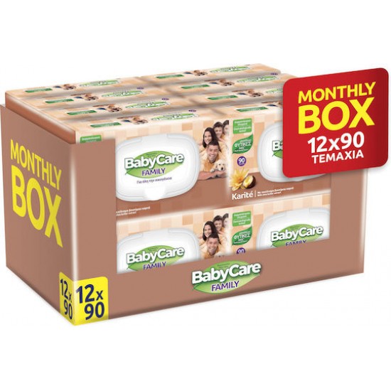 Family Karite Μωρομάντηλα με Καπάκι 1080τμχ (12x90τμχ) Monthly Pack Family Karite Μωρομάντηλα με Καπάκι 1080τμχ (12x90τμχ) Monthly Pack