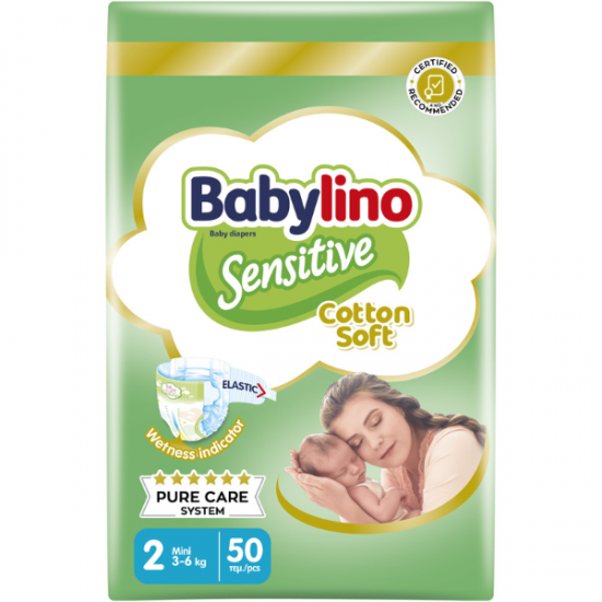 Babylino Sensitive Cotton Soft No2 3-6 kg 50 Πάνες