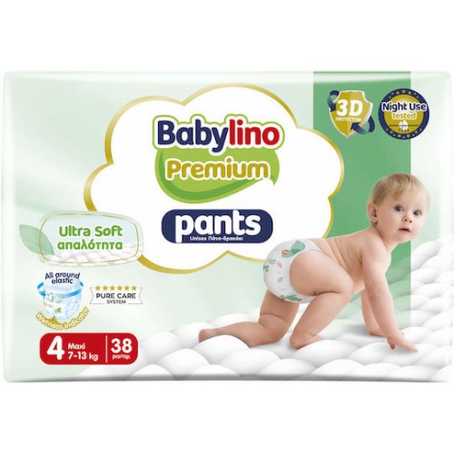 Babylino Premium Ultra Soft Pants No.4 7-13kg Βρεφική Πάνα-Βρακάκι 38τεμ Babylino Premium Ultra Soft Pants No.4 7-13kg Βρεφική Πάνα-Βρακάκι 38τεμ